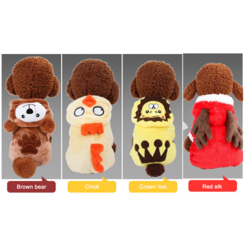 cotton fleece Pet jumpsuit cartoon dog winter coat